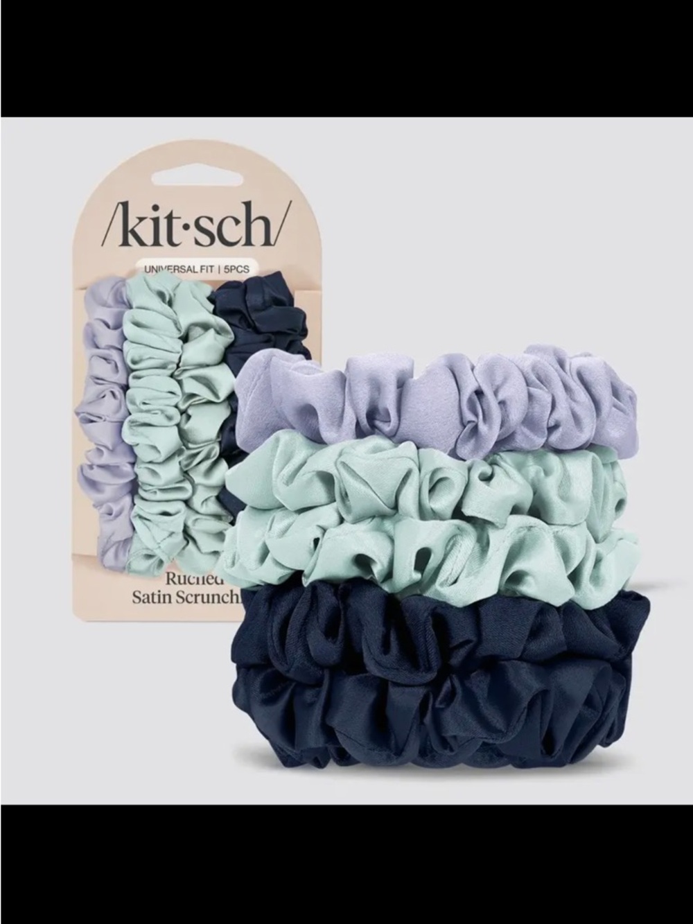 Kitsch Garden Bouquet Ruched Satin Scrunchies 5pc Set